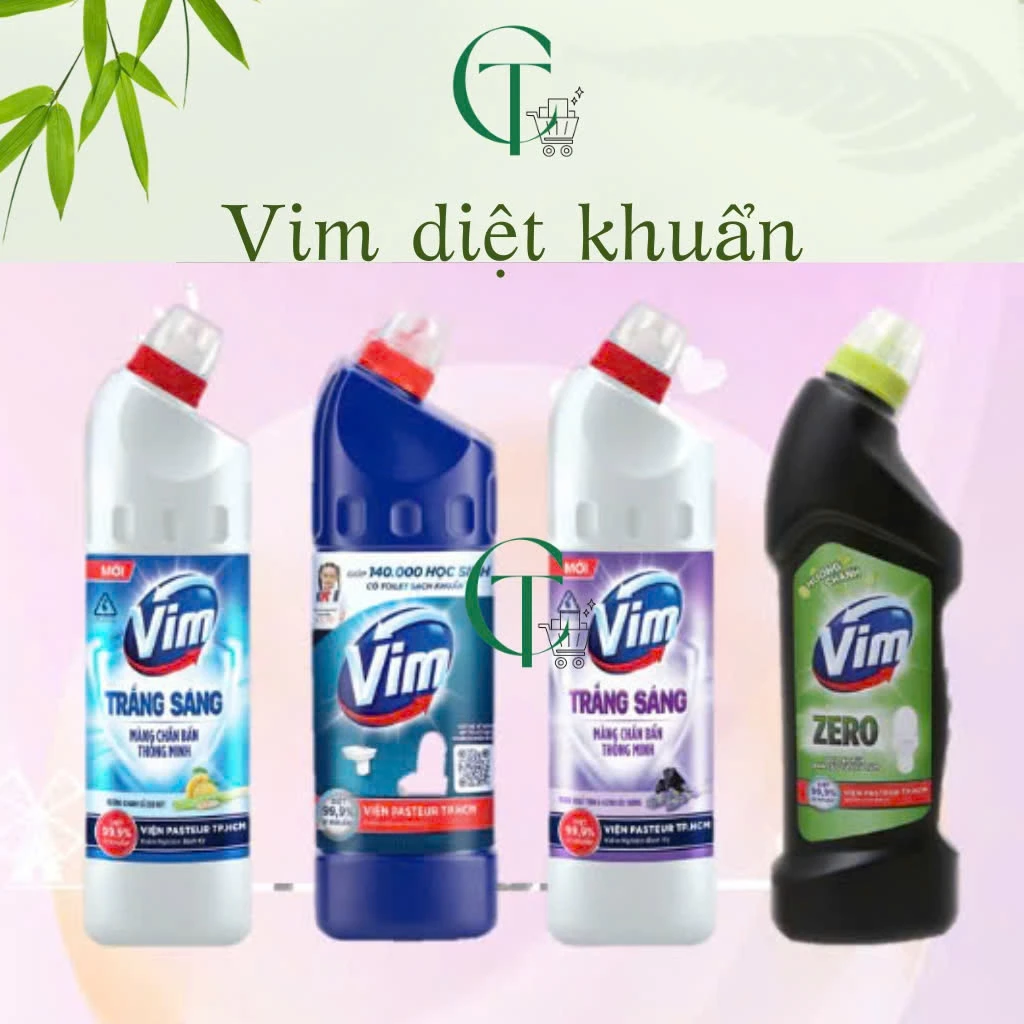 Nước Tẩy Bồn Cầu Vim tẩy rửa bồn cầu và nhà tắm diệt sạch vi khuẩn gây bệnh