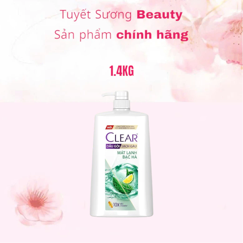 Dầu gội sạch gàu Clear mát lạnh bạc hà 1.4kg