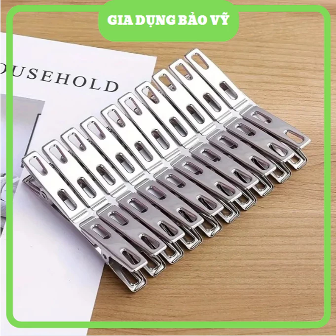 Combo 20 Kẹp Inox 304 Phơi Quần Áo, Chăn Mền Siêu Chắc- Kẹp Inox Phơi Quần Áo Bằng Thép Không Gỉ