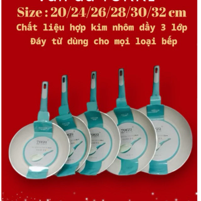 Chảo từ vân đá , gas Tokki(20/24/26/28/30/32cm) dùng cho mọi loại bếp