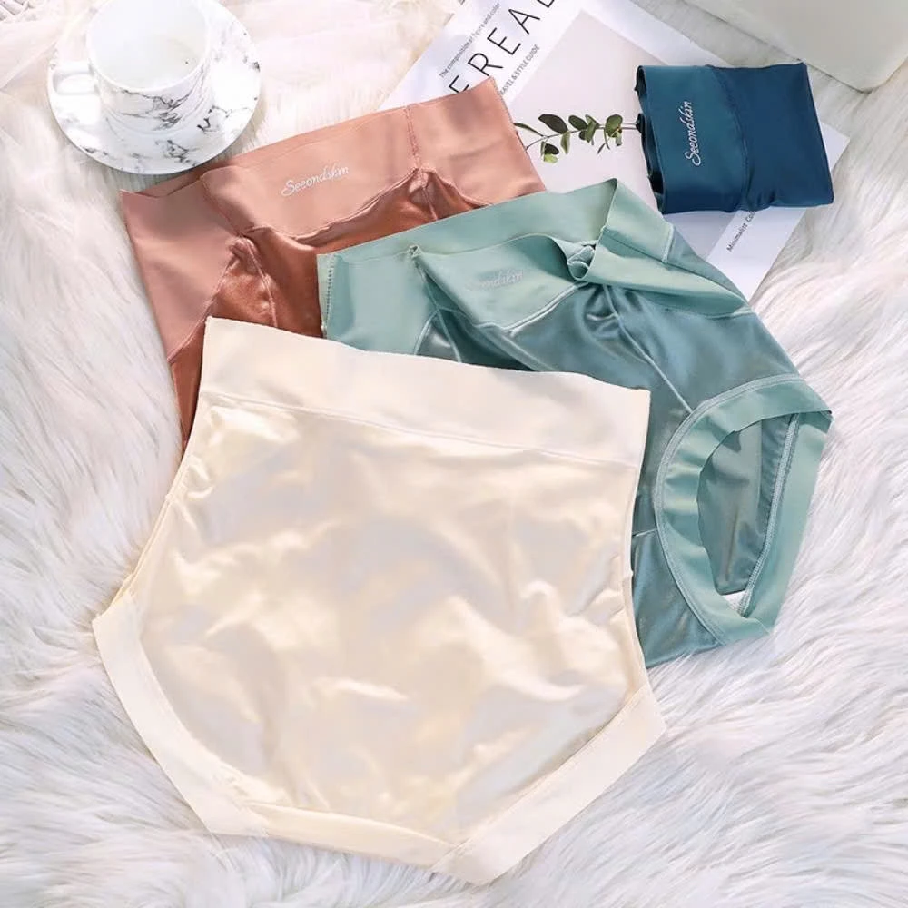 COMBO 3 Quần Lót Nữ, Quần Chíp Nữ Lụa Satin Cạp Cao Gen Bụng QL39 SeeonldSkin