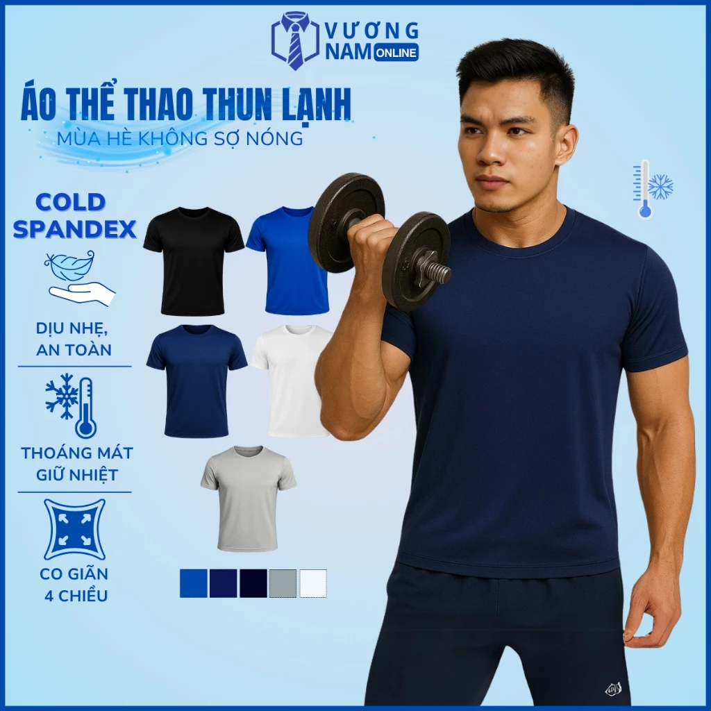 Áo thun nam trơn đồng phục tay ngắn cổ tròn chất thun lạnh hàng xưởng VNO94