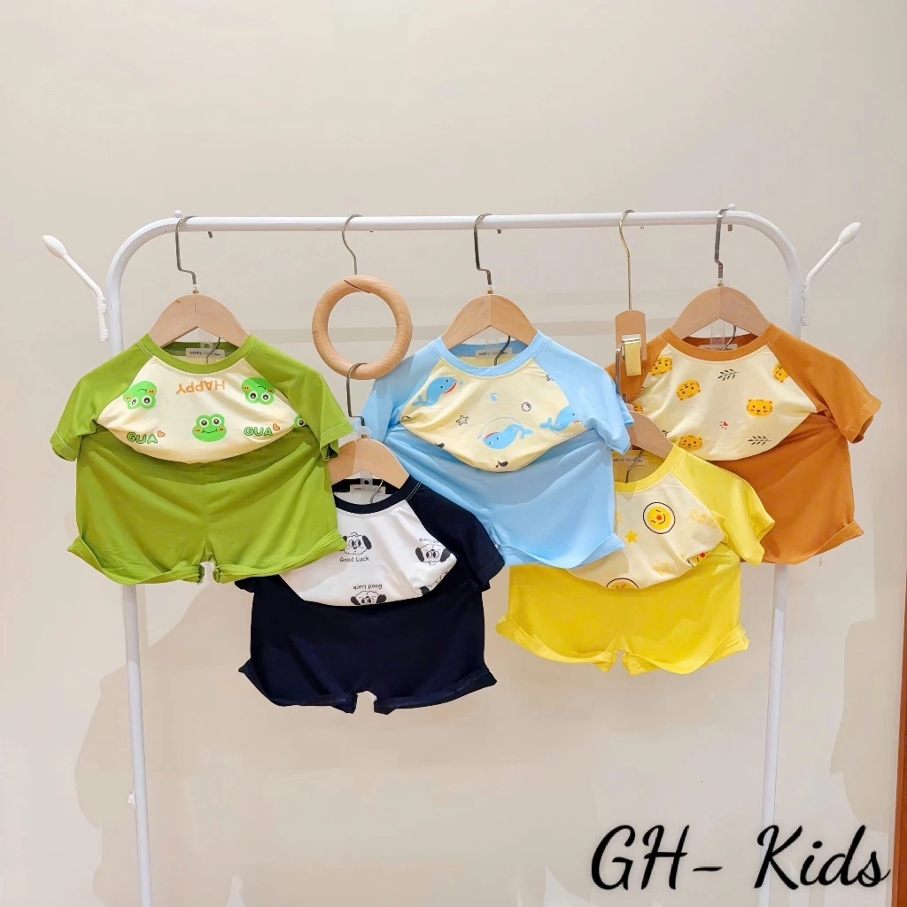 [SALE LẺ SIZE   8-25 ký] Bộ cộc tay thun lạnh  Cho Bé trai bé gái Mát Mẻ Dễ Thương Năng Động Bé Đi Học Đi Chơi