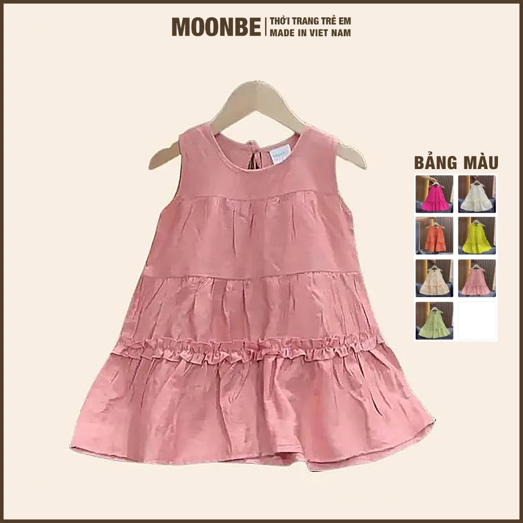 [Size 10-46kg] Váy Bé Gái Xinh 12 Tuổi  - Chất Mềm Mát - Thời Trang Trẻ Em MOONBE - Váy Xòe Cho Bé Gái Size Đại