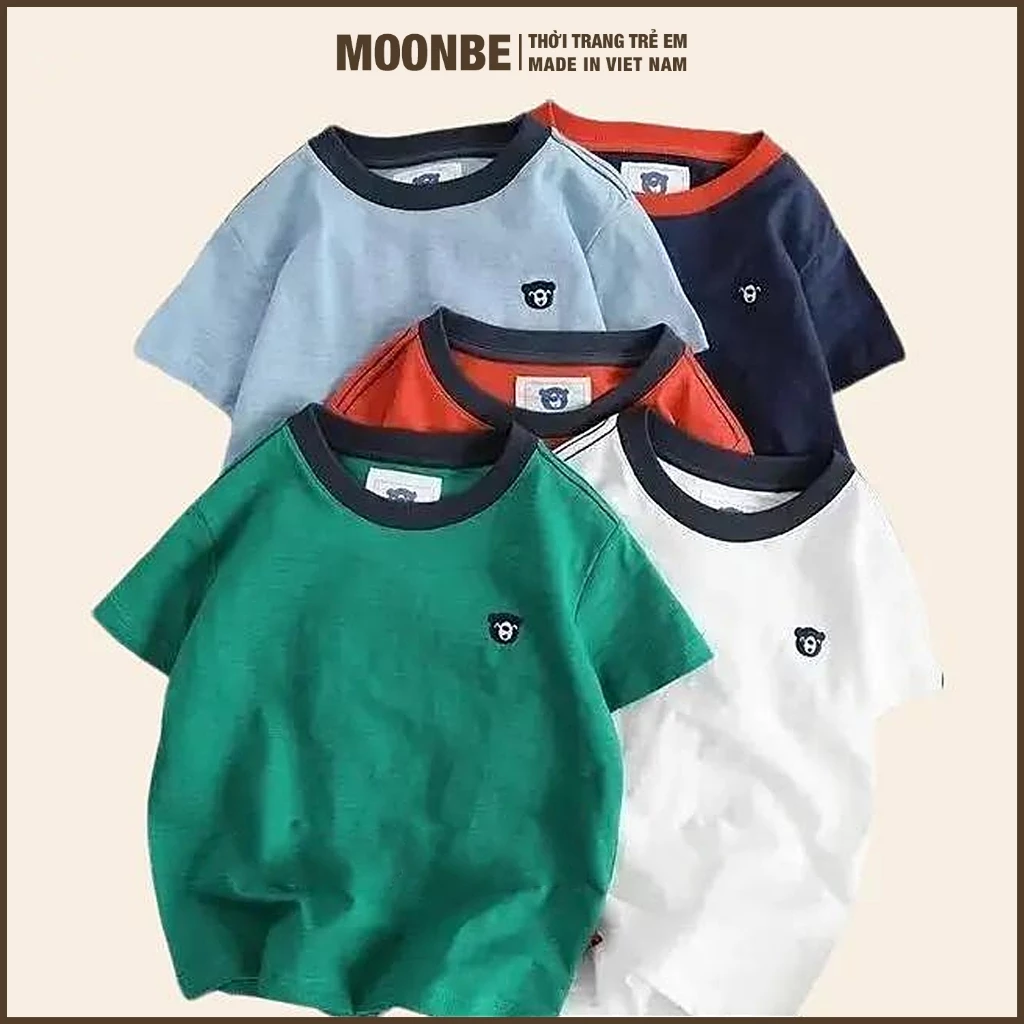 [Size 11-55kg] Áo Thun Áo Phông Cộc Tay Cho Bé Trai Bé Gái Chất Cotton Mềm Mịn Thời Trang Trẻ Em MOONBE Áo Gấu