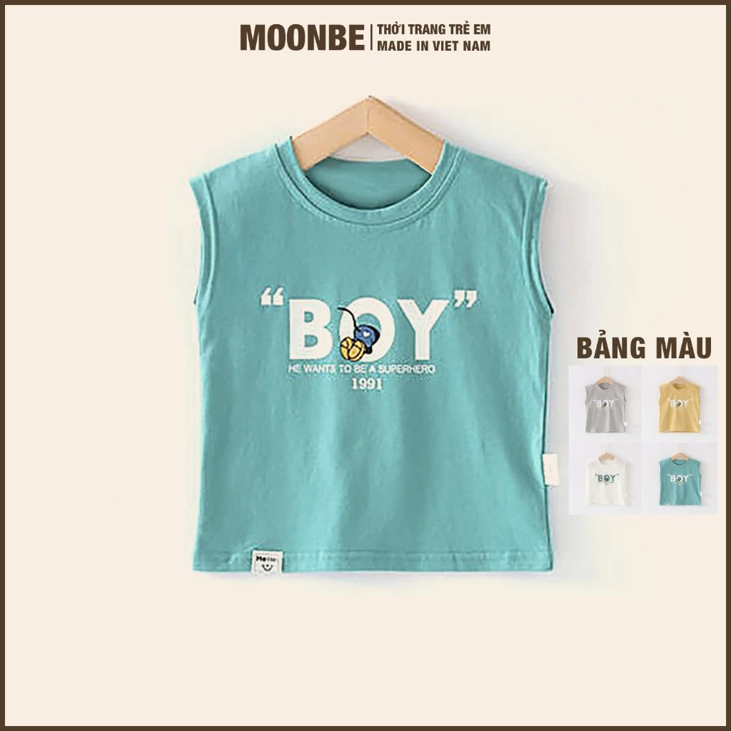 [Size 11-65kg] Áo Ba Lỗ Bé Trai Bé Gái Size Đại 35kg - Thời Trang Trẻ Em MOONBE Mặc Hè BOY
