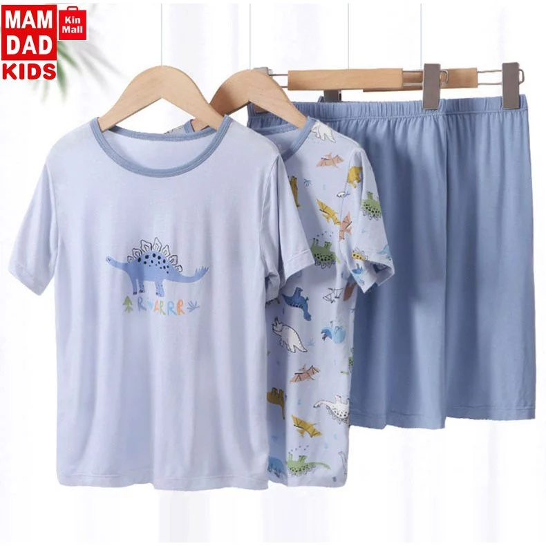 💥THANH LÝ💥(15-65kg) Bộ Đồ Ngủ CỘC TAY QUẦN LỬNG cho bé Trai chất Cotton Lạnh siêu mát cho mùa hè - chính hãng Mamdadkids