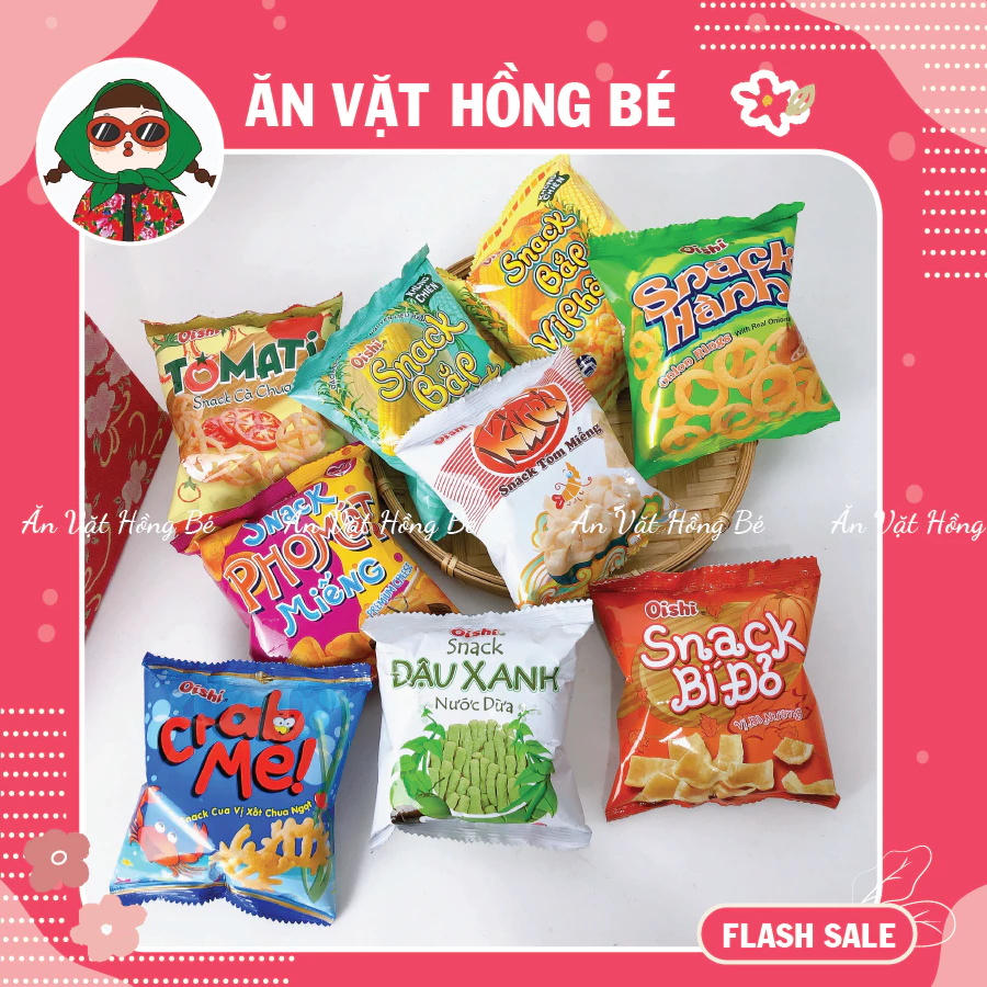 [50 GÓI TỔNG HỢP] Snack bim bim oishi [GÓI MINI 6G] chính hãng, đồ ăn vặt
