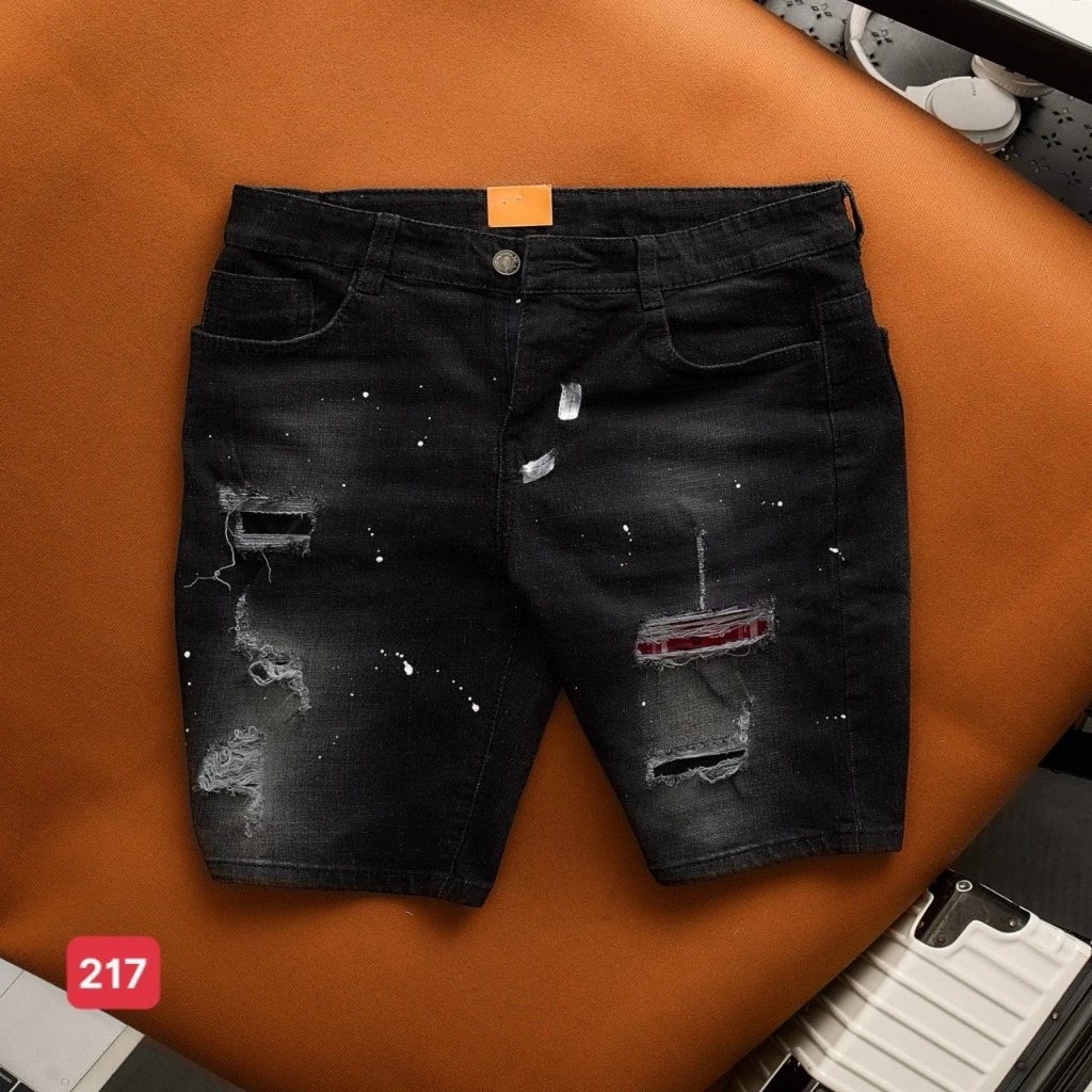 Quần short jean nam co giãn, quần bò lửng nam rách nhiều màu thời trang Bi shop ms203