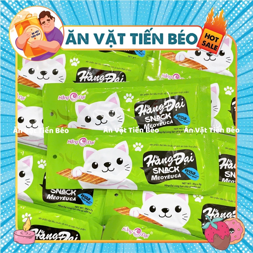 [10 GÓI] Snack Mèo yêu cá Hằng Đại thơm cay hấp dẫn, đồ ăn vặt cổng trường hot nhất
