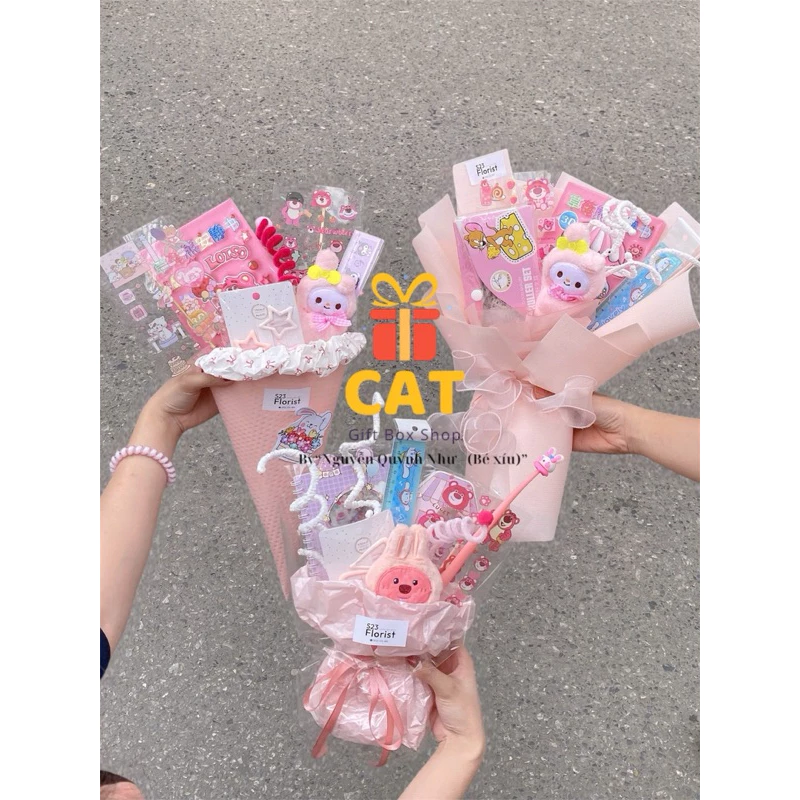 Bó hoa đồ dùng học tập , hoa tặng bé , bó hoa nhỏ liên hoan , bó hoa tặng bé
