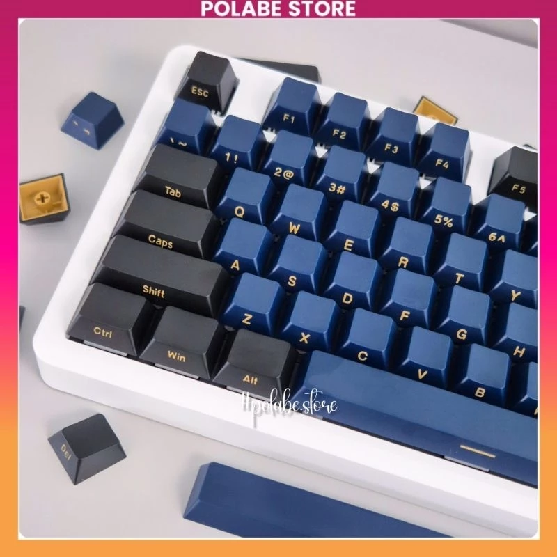 Keycap Ninja Blue Samurai Daye - Cherry Profile PBT Keycap Bàn Phím Cơ 60 65 75 TKL Fullsize Polabe