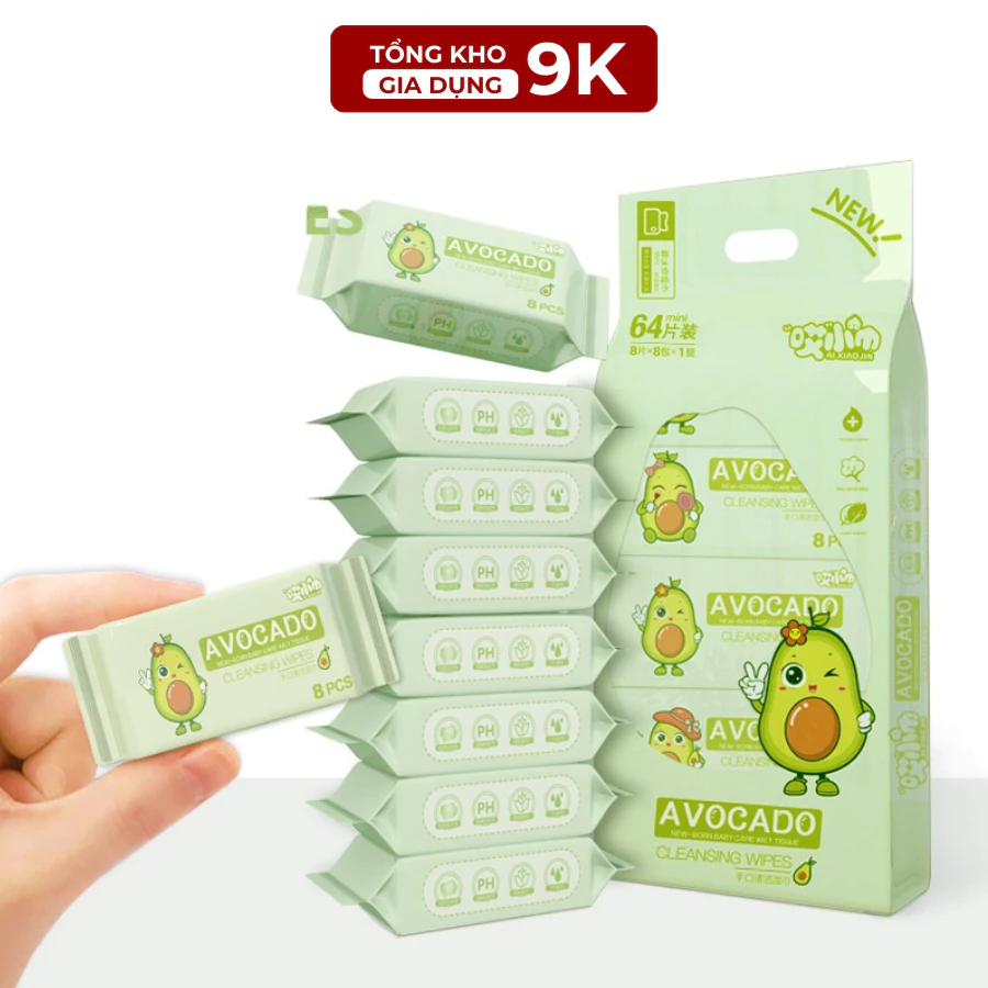 Set 8 Gói Khăn Ướt MINI Dễ Thương Bỏ Túi Tiện Lợi, Phù Hợp Mang Đi Chơi, Đi Du Lịch, Tiện Dụng. TKVA 210 -