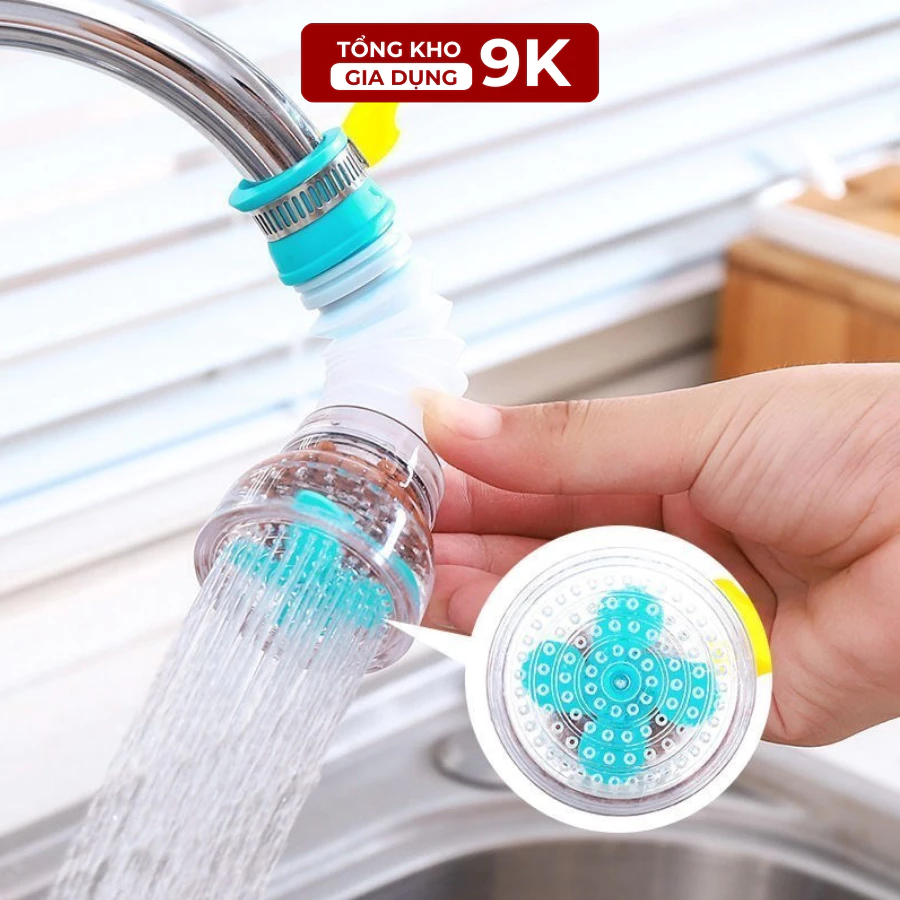 Đầu Vòi Chống Bắn Nước Có Bộ Lọc Xoay 360 Độ Và Kéo Dài 12 cm Cho Phòng Bếp Nhựa ABS/PVC