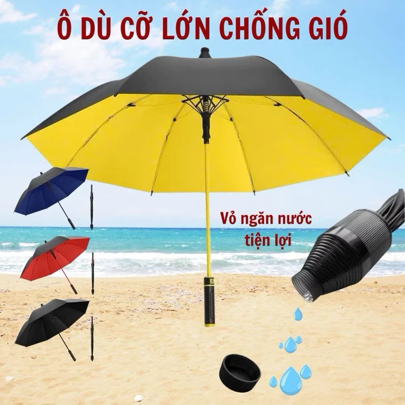Ô Che Mưa Cán Dài Cao Cấp – Ô Dù Thông Minh 8 Nan To Chống Rỉ, Chống Gió Lật, Đóng Mở Tự Động