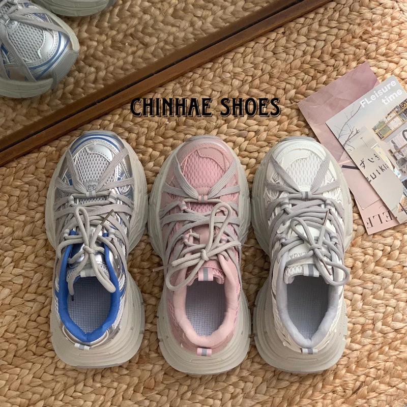 Giày sneaker thể thao thoáng khí dáng chạy dây viền nhiều màu tăng chiều cao 5cm cho nữ trẻ trung năng động đi học G050