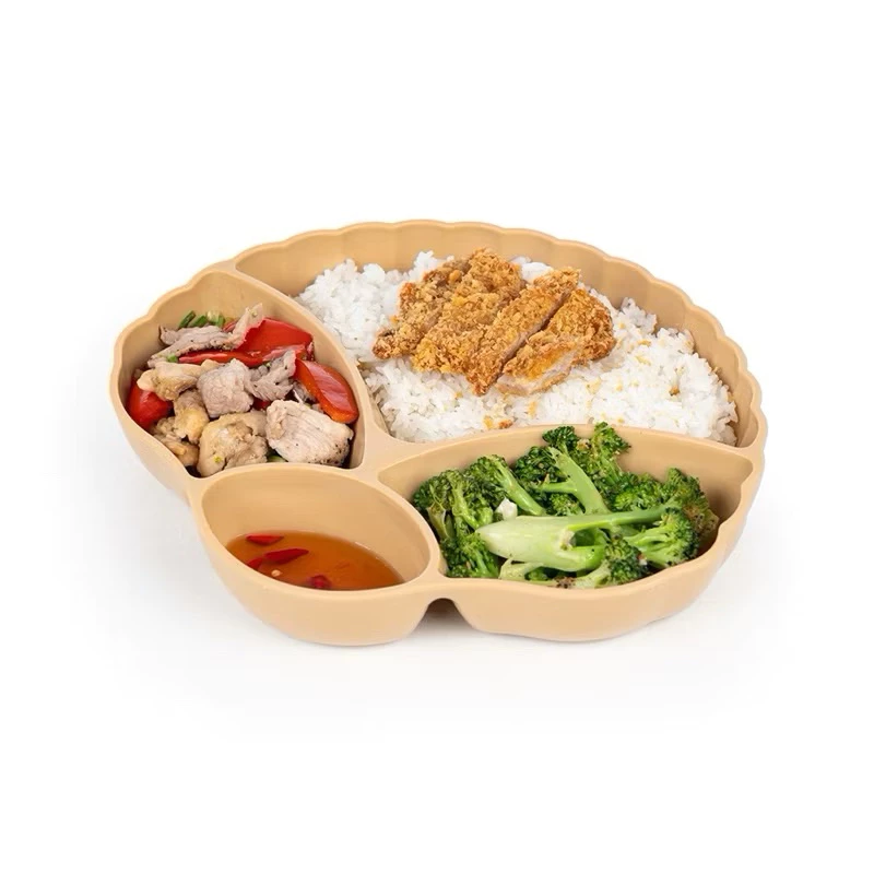 Khay  cơm chia phần Việt Nhật, khay cơm sò (5608) an toàn hình con sò xinh xắn, khay cơm suất định lượng thức ăn