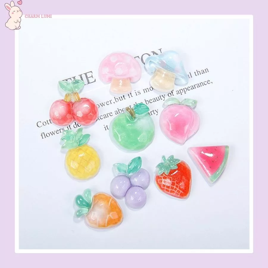 Charm Trái Cây Resin Trong Suốt, Xinh Lung Linh, Nhìn Là Mê - Charm Lumi