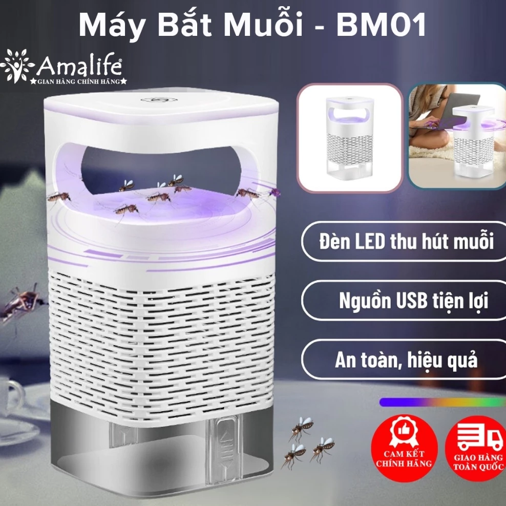 Đèn Bắt Muỗi Thông Minh - Máy Bắt Muỗi Hình Trụ Kiêm Đèn Ngủ - Máy Đuổi Muỗi Và Côn Trùng Hiệu Quả Cắm Cổng USB