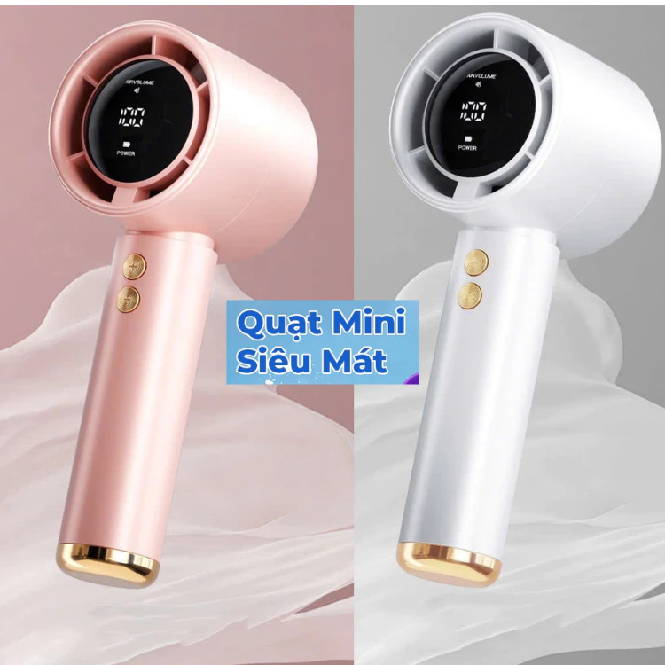 Quạt M2 ,N68  5000mAh di động có thể sạc gió mạnh 100 tốc độ turbo phản lực màn hình hiển thị pin