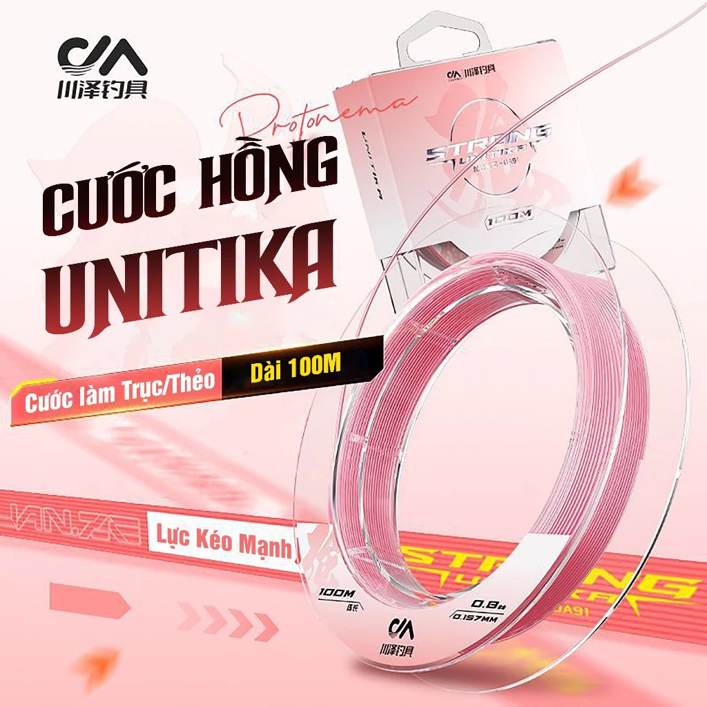 Cước Câu Cá Hồng Unitika Dây Câu Cá Nylon Tàng Hình Chính Hãng Có Thể Làm Cước Trục Và Cước Thẻo