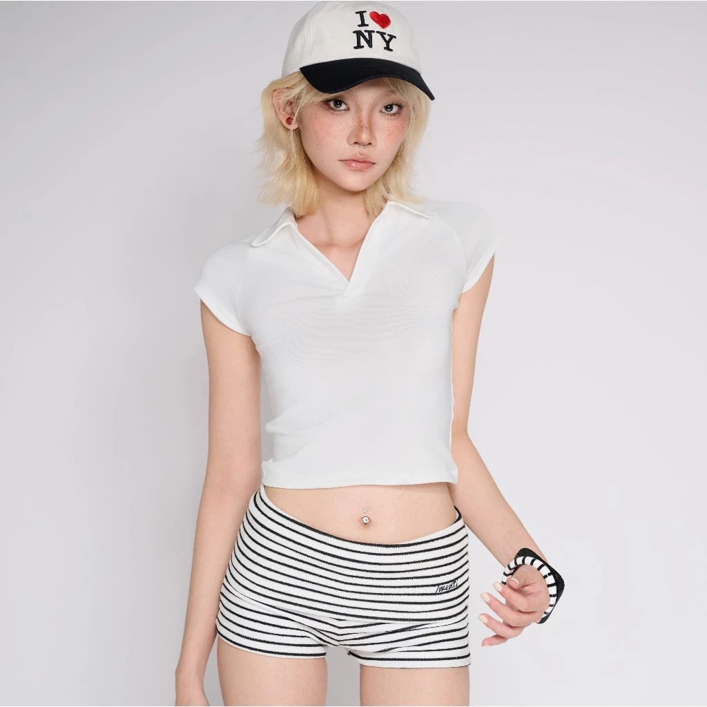 Áo Polo TWENTI Croptop Borip Trơn