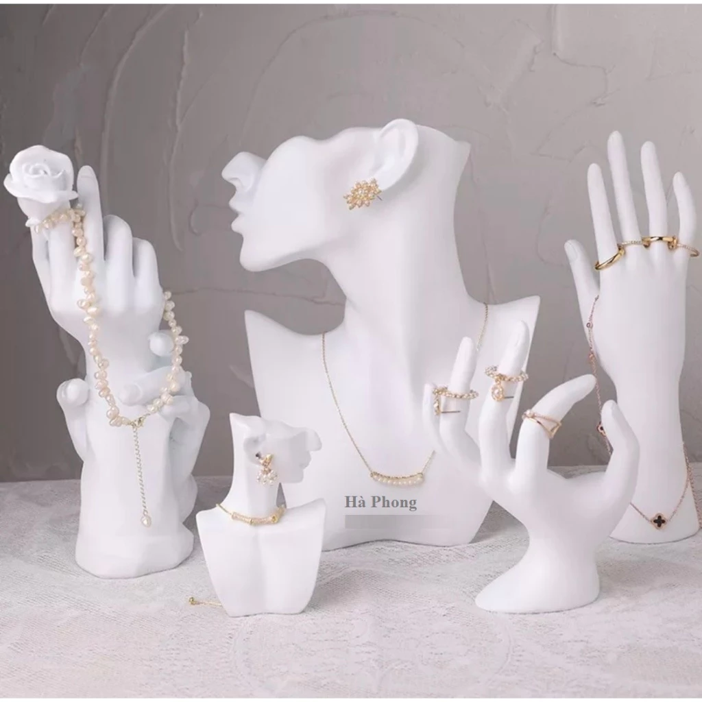 Mô Hình Chân Dung Trưng Bày Trang Sức Vòng Cổ Nhẫn Vòng Tay Trang Sức