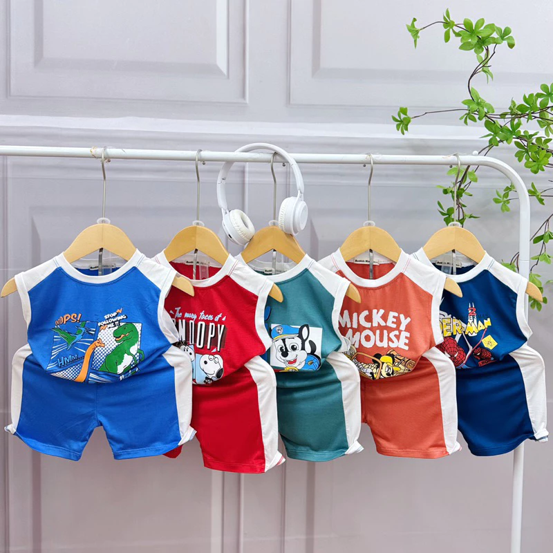 [BK-07] Set 3 Lỗ Cho Bé Trai,  Phối Viền Trắng, Chất Liệu Thun Lạnh Mềm Mịn Mát Hút Mồ Hôi Tốt