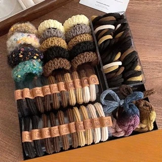 Set 136 Dây Chun Buộc Tóc nhiều mẫu phong cách hàn quốc  -combo 86  Dây,Thun Cột Tóc Đuôi Ngựa Nhiều Kiểu Hàn Quốc
