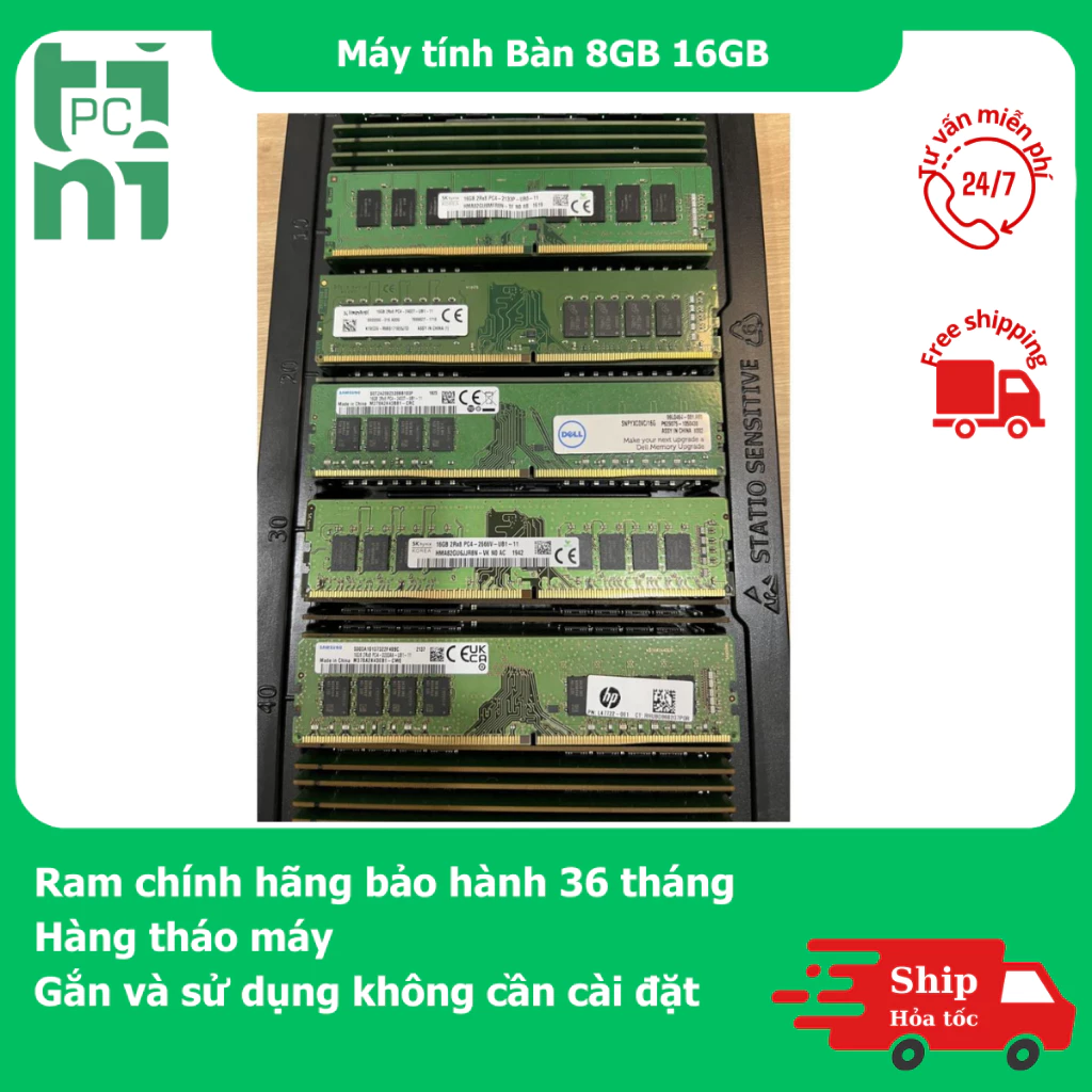 [Chính Hãng] RAM PC DDR4 4GB/8GB/16GB Bus 2400/2666/3200MHz Tháo Máy Nguyên Bản