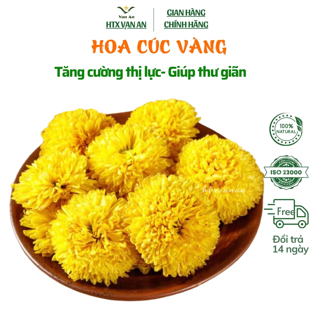 Trà hoa cúc vàng cao cấp Vạn An tuyển chọn 100g sấy lạnh