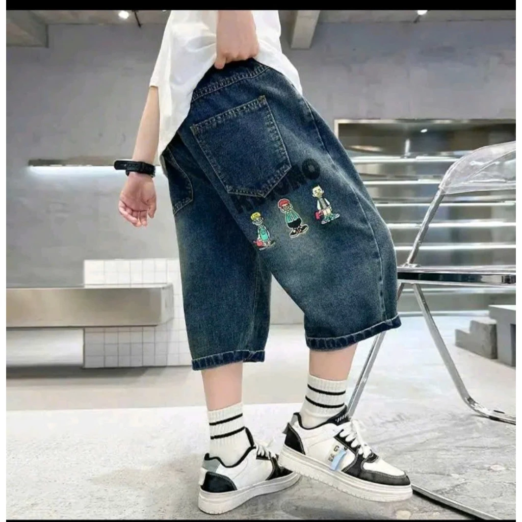 ( 15-50kg )Quần bò jean ngố, lửng bò size nhỡ cao cấp cho bé trai đi học đi chơi BÒ NHỠ