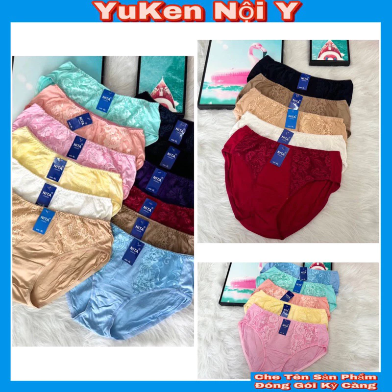 Quần Cotton Đại Phối Ren [Big Size 85kg]Quần Lót Lưng Cao Dành Cho Người Lớn-Chất Liệu Cotton Dày,Mịn