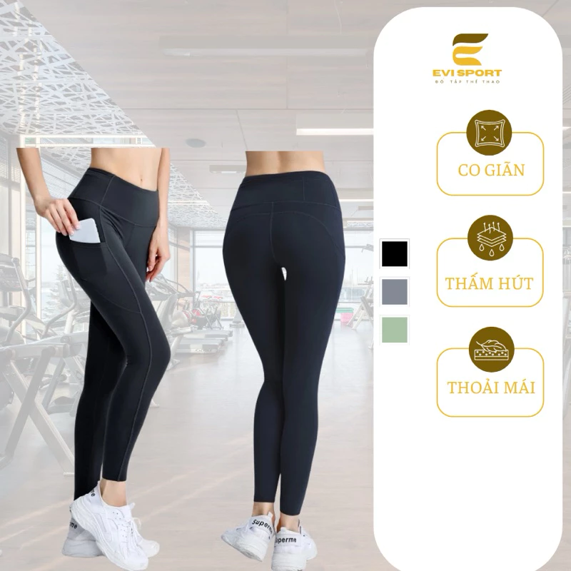 Quần dài tập gym,yoga (có túi) nữ dễ thương
