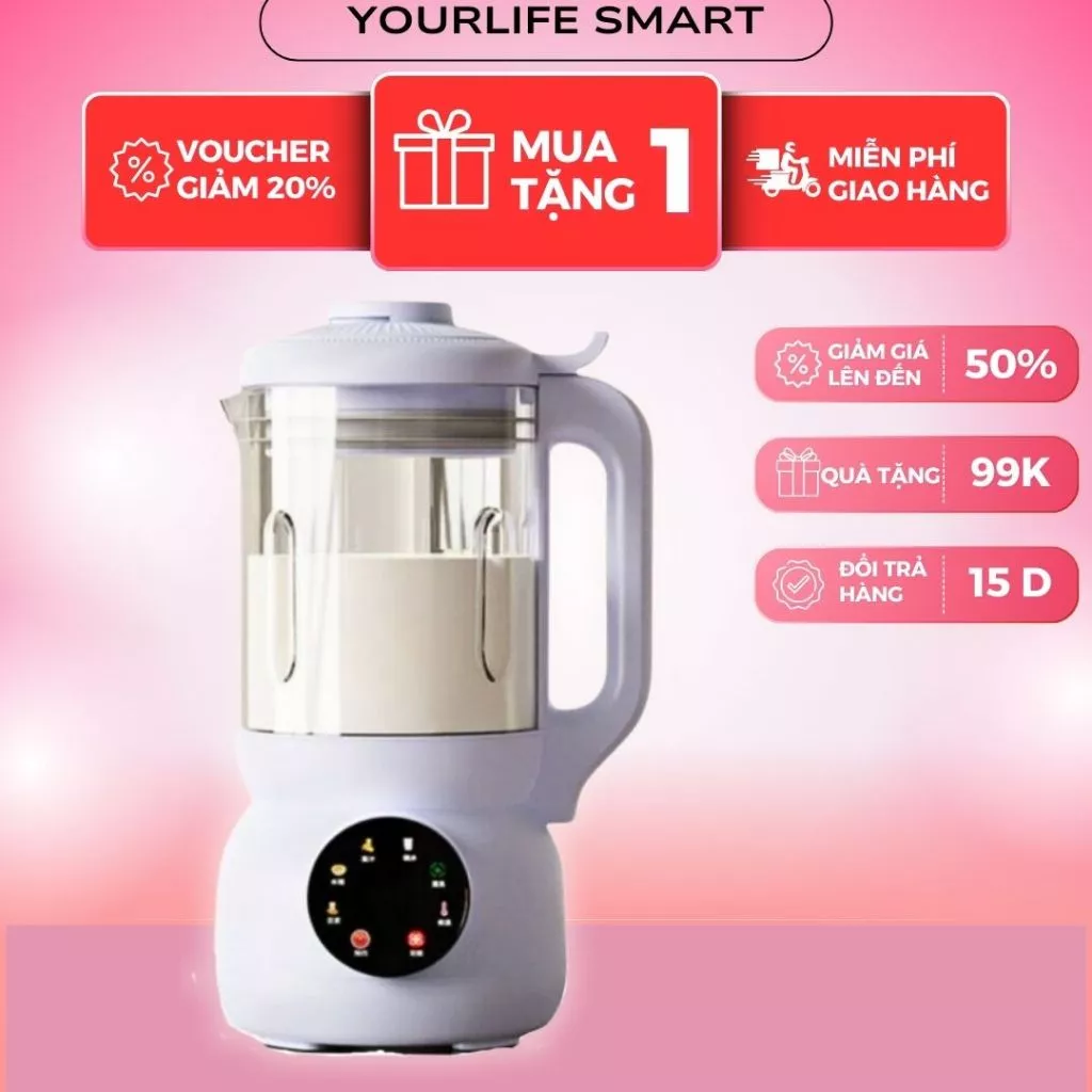 Máy Làm Sữa Hạt Đa Chức Năng OSTMART Cối Thủy Tinh,Dung Tích 1100ml Lưỡi Dao 10 Cánh Bảo Hành 12 Tháng VƯỢNG PHÁT GROUP