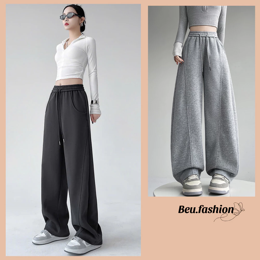 Quần Dài Form Rộng vải nỉ 2 da Track Pants Unisex Nam Nữ MIAA Đứng Form Co Giãn Tốt