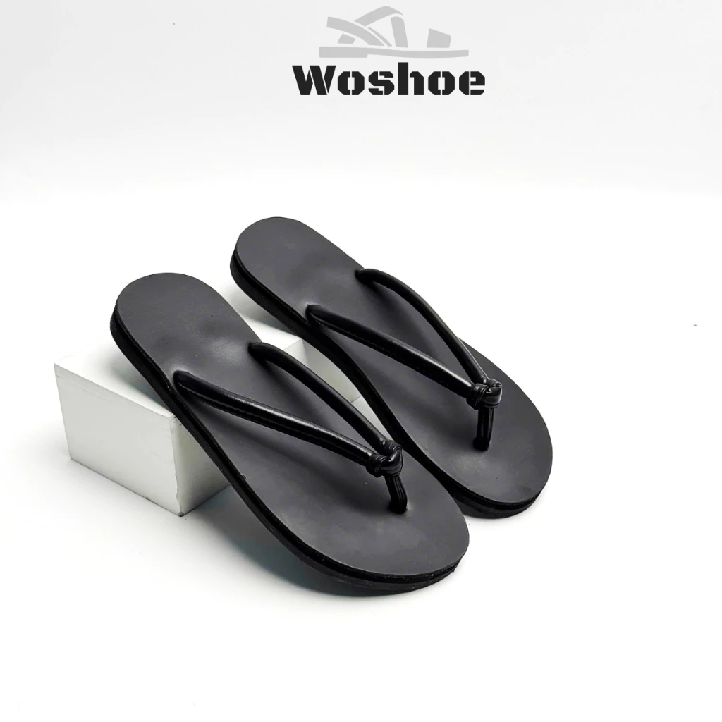 Dép Đi Biển Xỏ Ngón Mùa Hè WOSHOE Sandal đi biển Đế Bệt Quai Dây Mềm, Êm Chân Chống Nước Nam Nữ (kẹp ống to)