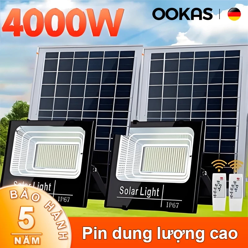 OOKAS Đèn năng lượng mặt trời đèn Led Solar Light IP67 300W 400W  1200W 1500W 2000W  3000W 4000W