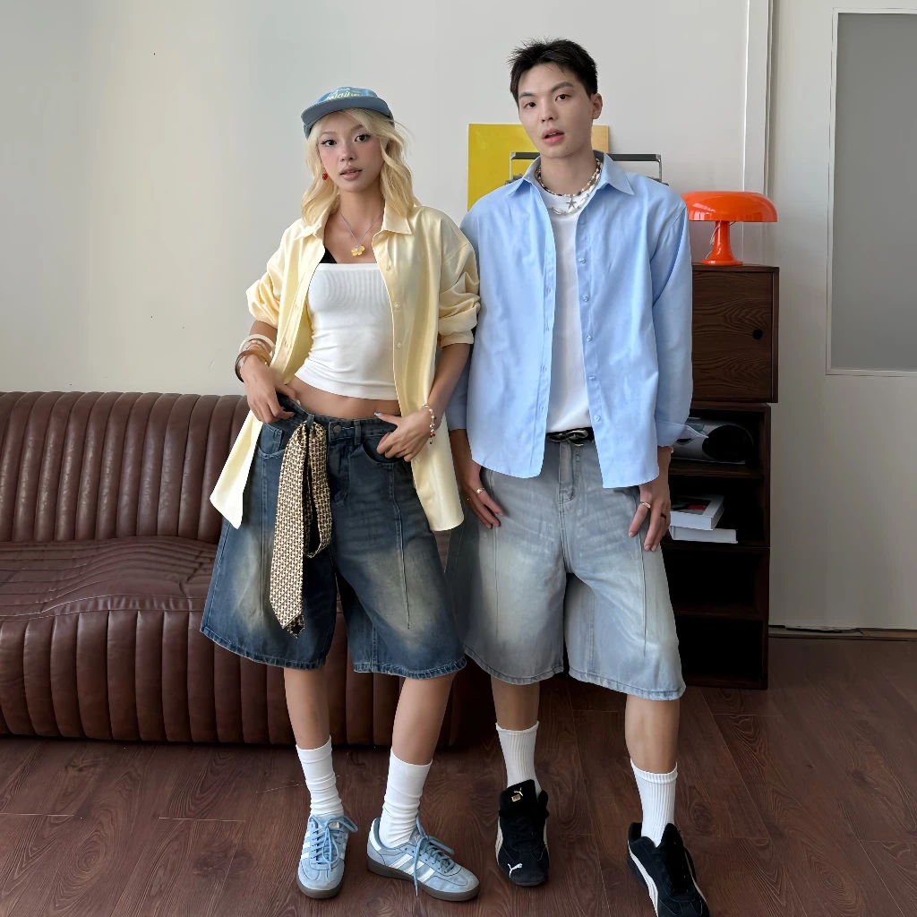 QUẦN SHORT JEANS FORM RỘNG UNISEX EMPTI SJ-01