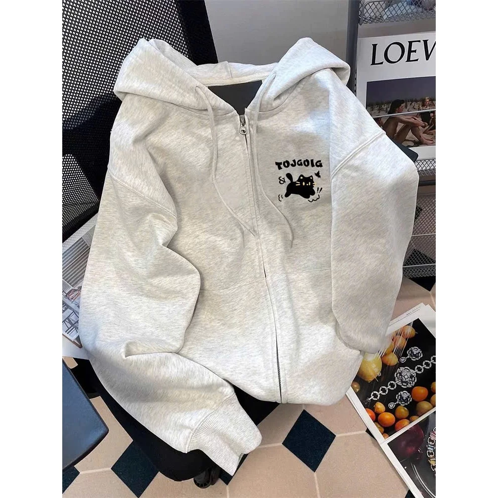 Áo Khoác Nỉ Hoodie Zip MÈO TOJGOIG Nón To 2 Lớp Chất Nỉ Bông Form Rộng Nam Nữ (Có Túi Trong)