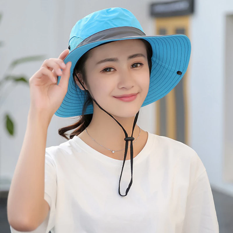 Mũ Bucket Vành Rộng Chống Nắng Tia Uv Mùa Hè Chất Liệu Cotton Thoáng Khí Khô Nhanh Cho Nam Và Nữ