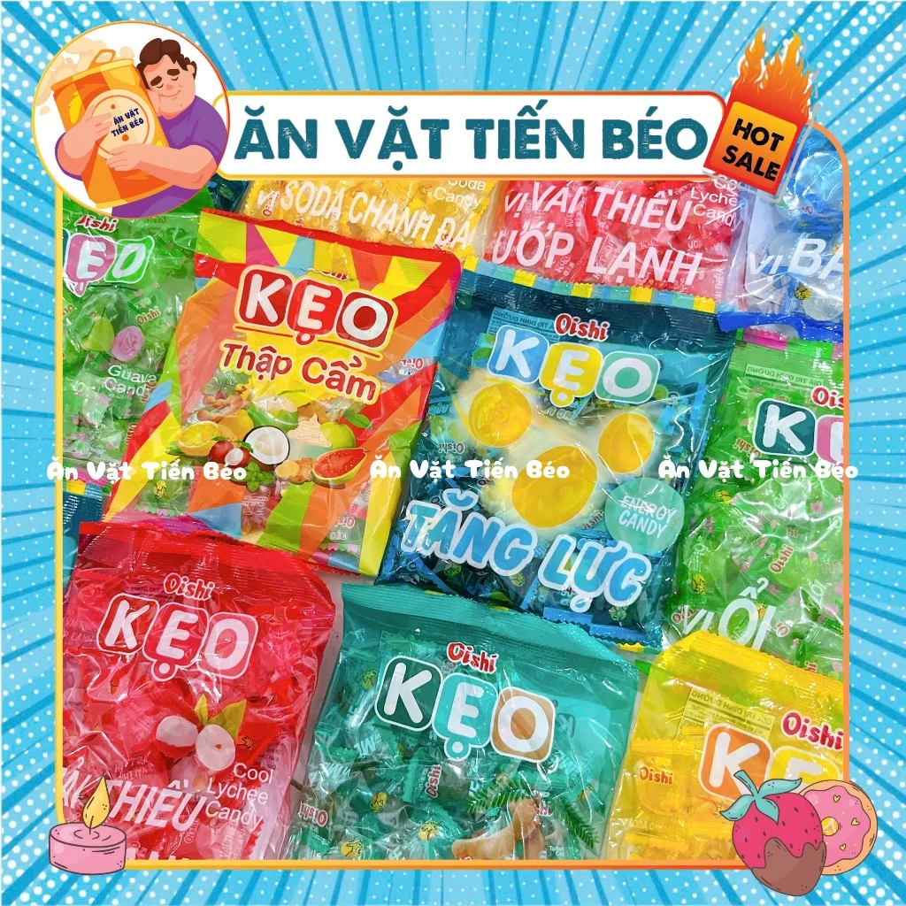 (Gói 30 viên) Kẹo Oishi vị Ổi / Bạc Hà / Me / Soda Chanh Đá / Thập cẩm / Vải thiều ướp lạnh