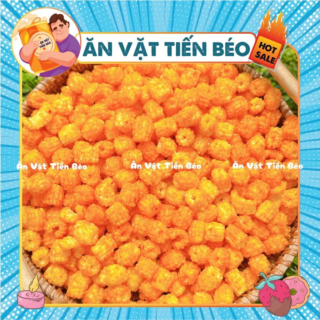 Quẩy Nui Sấy Tẩm Vị , Bắp Sây Giòn ,Hạt Sen Cay Tẩm Gia Vị Đậm Đà, Đồ ăn vặt