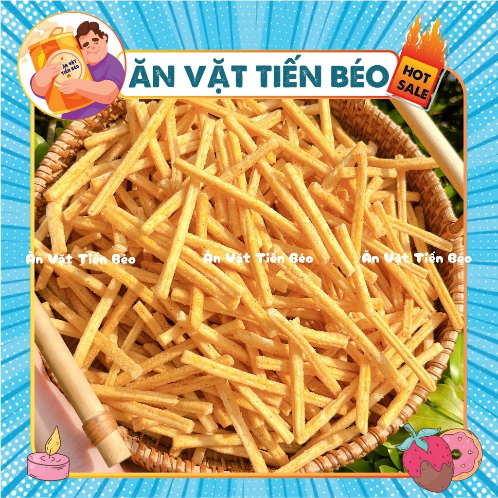 Bim Bim Khoai Tây Hương Ngó Sen, Snack Khoai Tây Bim Que Chua Cay giòn tan, đồ ăn vặt