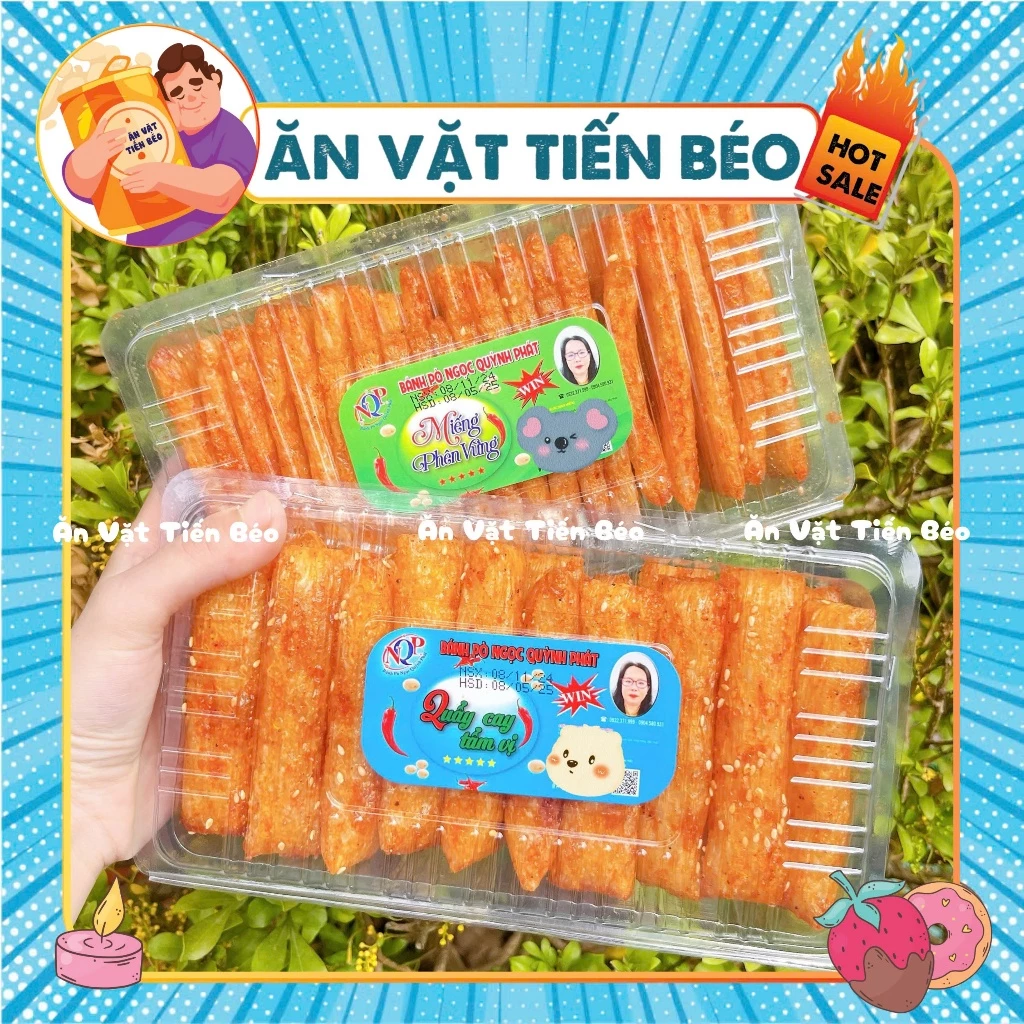 Bánh Bò Quẩy Vừng BBQ (Hộp 20 Miếng) Siêu Ngon, Đồ ăn vặt