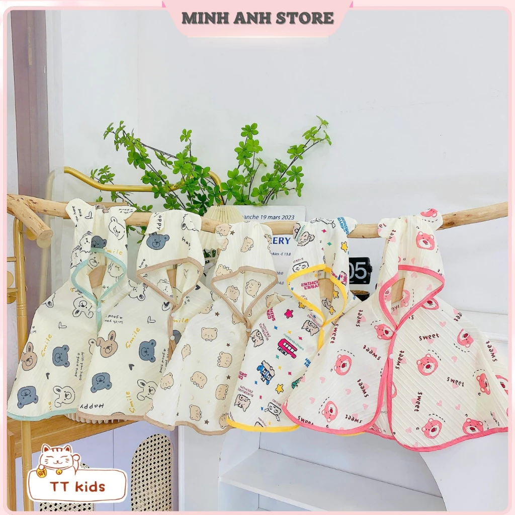 Free size - Áo chống nắng chất đũi gân siêu đáng yêu 1 lớp cho bé trai, bé gái từ 0-4 tuổi