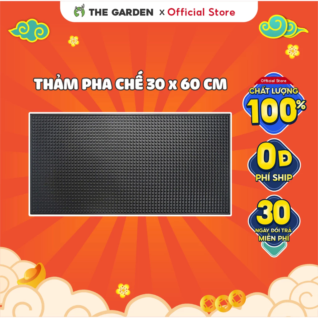 Thảm bar pha chế, thảm lót cao su quầy bar chống trượt, chống rỉ nước siêu bền THE GARDEN IGWT kích thước 30x60 cm