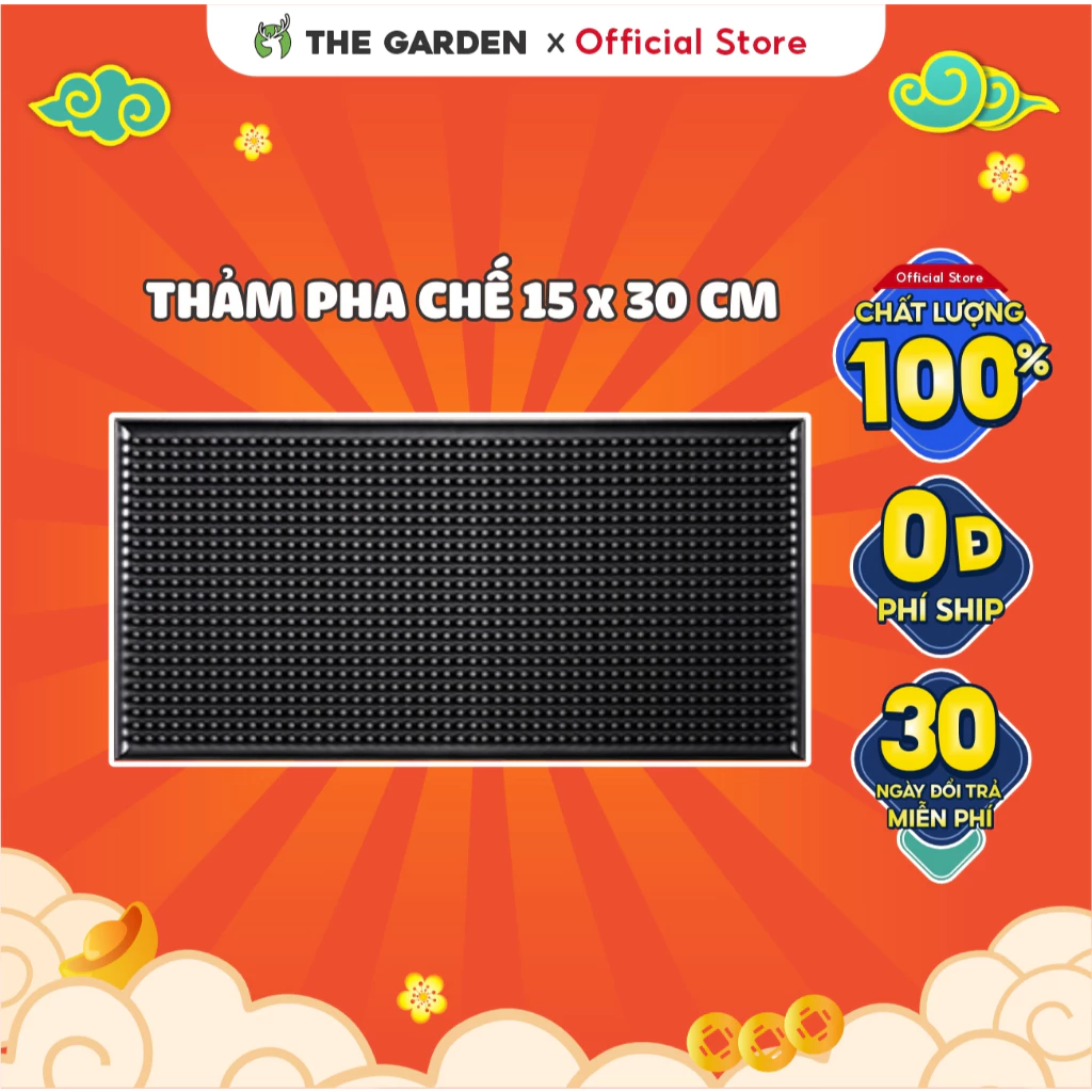 Thảm bar pha chế, thảm lót cao su quầy bar chống trượt, chống rỉ nước siêu bền THE GARDEN IGWT kích thước 15x30 cm