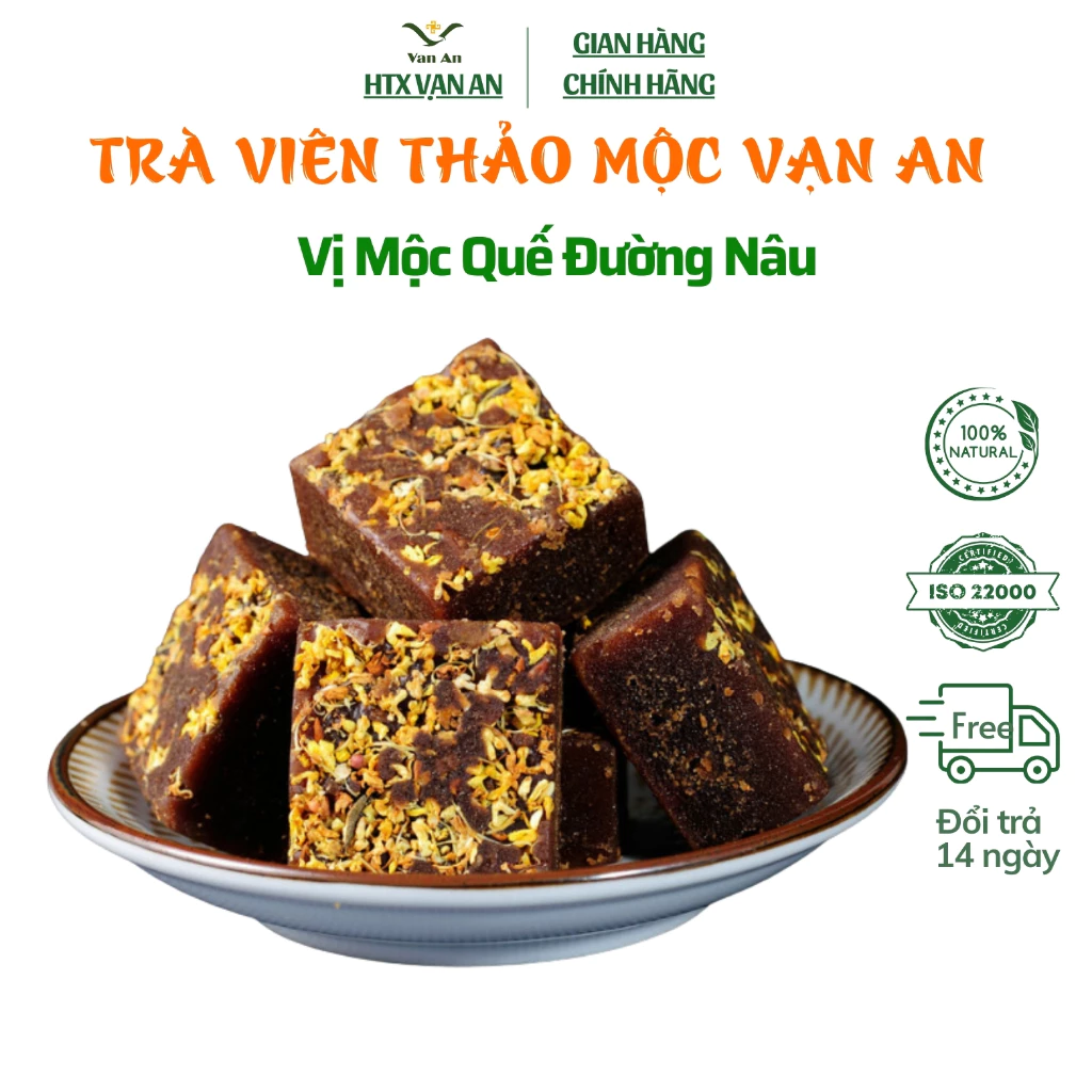 Trà Quế Hoa Đường Nâu Thảo Mộc HTX Vạn An Đẹp Da Thanh Lọc Cơ Thể Tốt Cho Tiêu Hóa