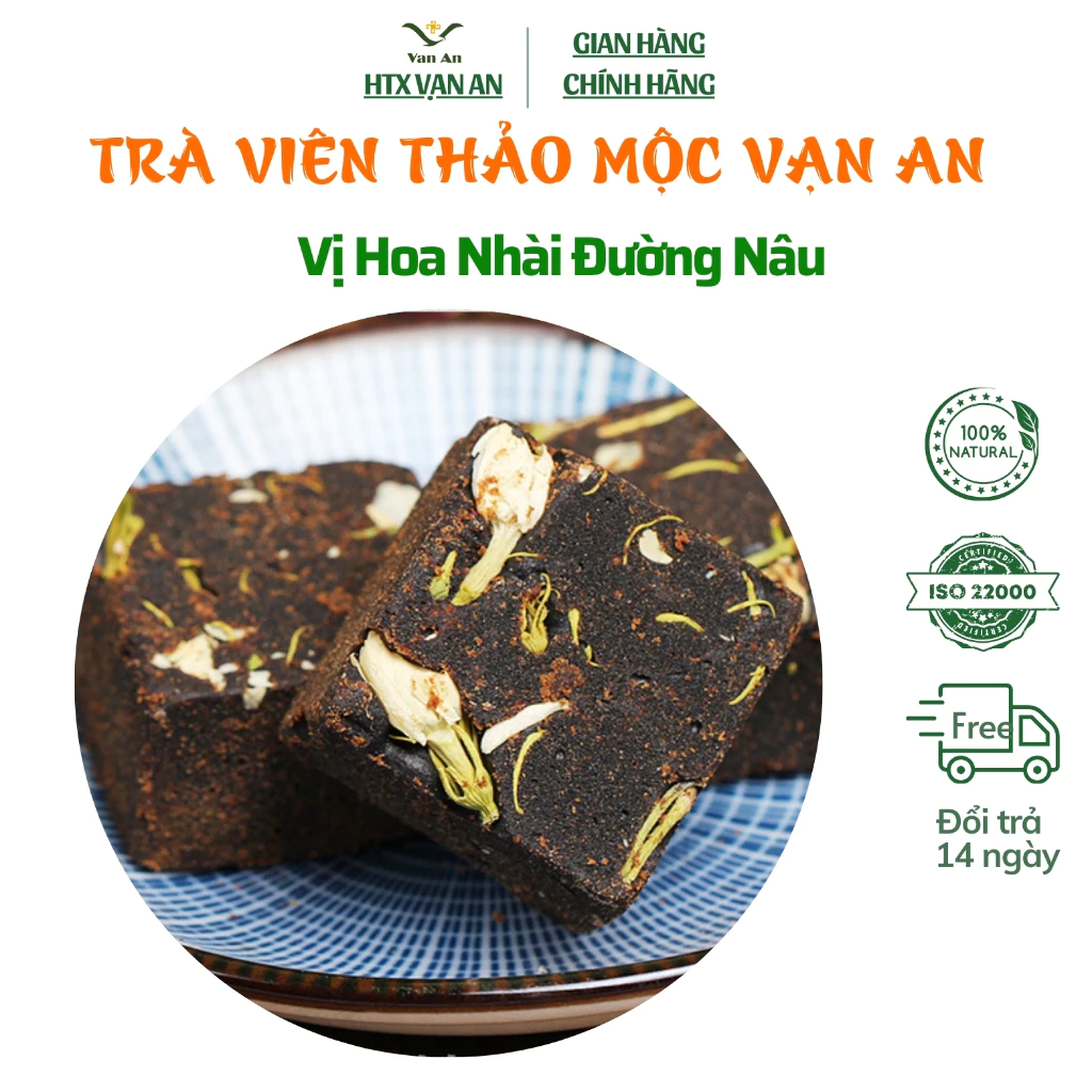 Trà Hoa Nhài Đường Nâu Thảo Mộc HTX Vạn An Giúp Giảm Stress Tăng Sức Đề Kháng